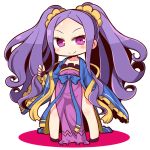  1girl assassin_of_the_nocturnal_castle blush chibi eyebrows_visible_through_hair fate/grand_order fate_(series) full_body long_hair looking_at_viewer naga_u purple_hair smile solo twintails violet_eyes wu_zetian_(fate/grand_order) 