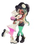 2girls dark_skin full_body hug marina_(splatoon) mole mole_under_eye multiple_girls octarian pearl_(splatoon) splatoon splatoon_2 tentacle_hair