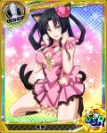  1girl animal_ears bishop_(chess) black_hair breasts card_(medium) cat_ears cat_tail character_name chess_piece erect_nipples fang hair_rings hairband high_school_dxd kuroka_(high_school_dxd) large_breasts lipstick long_hair makeup multiple_tails official_art open_mouth purple_lipstick solo tail trading_card yellow_eyes 