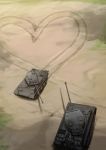  ground_vehicle heart highres jinguu_(4839ms) military military_vehicle motor_vehicle no_humans original panzerkampfwagen_panther tank tiger_i 