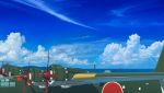  absurdres aircraft airplane clouds cloudy_sky day flying_boat h8k highres key_kun no_humans propeller scenery seaplane sky 