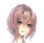  1girl character_request copyright_request grey_eyes lips mins_(minevi) pink_hair solo tagme white_background 