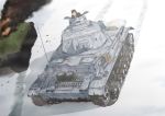  1boy fire ground_vehicle hariyaa highres military military_vehicle motor_vehicle original panzerkampfwagen_iv snow tank 