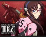  1girl blue_eyes bodysuit brown_hair english eva_02 evangelion:_2.0_you_can_(not)_advance glasses hairband long_hair makinami_mari_illustrious neon_genesis_evangelion norizou pink_bodysuit plugsuit rebuild_of_evangelion revision 