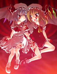  blood flandre_scarlet multiple_girls remilia_scarlet saki_chisuzu sakichi_suzu siblings sisters touhou 