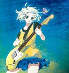  fender green_eyes guitar instrument kabayaki_unagi original short_hair skirt 