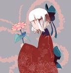  flower fuco japanese_clothes kimono red_eyes white_hair 