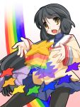  black_hair clannad highres ibuki_fuuko pantyhose rainbow school_uniform shouji_ayumu star starfish stars syouji_ayumu yellow_eyes 