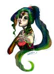  collar earrings final_fantasy final_fantasy_vi green_eyes green_hair long_hair ponytail take_chiyo tina_branford 