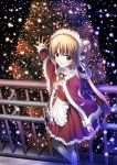  bad_id blonde_hair blue_eyes christmas christmas_tree colorful highres lights long_hair solo suzume_inui twintails 
