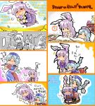  bon_(rump) bunny_ears comic long_hair oshimasuki purple_hair rabbit_ears reisen_udongein_inaba silver_hair touhou translation_request yagokoro_eirin yuri 