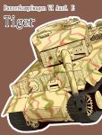  brown_background caterpillar_tracks english ground_vehicle hariyaa military military_vehicle motor_vehicle original tank tiger_i 