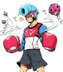  &gt;:3 1boy :3 ? al_bhed_eyes arms_(game) black_shorts blue_eyes boxing_gloves cowboy_shot male_focus megaton_(arms) pompadour short_hair shorts sideburns simple_background smile solo spoken_question_mark spring_man_(arms) sunoko24 toaster_(arms) white_background 