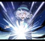  1boy edmond_dantes_(fate/grand_order) fate/grand_order fate_(series) glowing glowing_eyes gyuunyuu_(060828) hands hat letterboxed magic male_focus solo wavy_hair white_hair yellow_eyes 