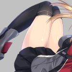  10s 1girl black_legwear black_skirt blonde_hair close-up commentary_request head_out_of_frame kantai_collection kobayashi_chisato legs long_hair long_sleeves microskirt military military_uniform pleated_skirt prinz_eugen_(kantai_collection) skirt solo thigh-highs thighs uniform zettai_ryouiki 