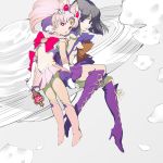  2girls bangs bishoujo_senshi_sailor_moon black_hair bob_cut boots bow chibi_usa choker cross-laced_footwear curly_hair double_bun earrings elbow_gloves full_body gloves hair_ornament hand_holding heart heart_choker holding jewelry knee_boots lace-up_boots magical_girl multiple_girls pink_hair pink_sailor_collar pleated_skirt purple_sailor_collar purple_skirt red_eyes sailor_chibi_moon sailor_collar sailor_saturn sailor_senshi saturn short_hair skirt smile tiara tomoe_hotaru twintails violet_eyes wand white_gloves zakki 