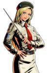  blonde_hair blue_eyes lowres metal_slug metal_slug_attack military military_uniform necktie official_art sophia_greenville uniform 