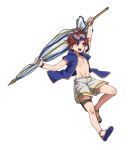  1boy blue_eyes fire_emblem fire_emblem:_fuuin_no_tsurugi fire_emblem_heroes kumakosion male_focus open_mouth redhead roy_(fire_emblem) smile swimsuit umbrella weapon 