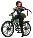  bag bicycle braid ground_vehicle instrument metal_slug metal_slug_attack official_art riding_bike satchel sisilia_(metal_slug) trumpet twin_braids 