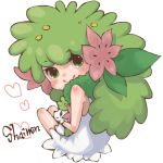  costume green_eyes green_hair kumatani moemon nintendo personification pokemon shaymin smile 
