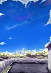  amaneko building buildings cloud clouds highres railing ryouma_(galley) scenery sky star star_(sky) starry_sky stars tree 