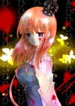  blue_eyes blush brown butterflies butterfly dress orange_hair ribbon ribbons smile umineko_no_naku_koro_ni ushiromiya_maria 
