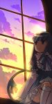  cat_tail cloud clouds frederica_bernkastel long_hair purple_eyes ribbon ribbons sitting sky star stars tail umineko_no_naku_koro_ni violet_eyes window 