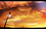  amaneko clouds letterboxed power_lines ryouma_(galley) scenery sky sunset 