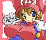  controller genderswap gloves large_breasts mario nintendo 