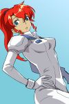  green_eyes gundam hand_on_hip kate_bush michael ponytail red_hair redhead victory_gundam 