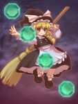  braid broom gem gems hat kirisame_marisa lowres sankuma touhou witch_hat yellow_eyes 