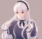  elbow_gloves female_my_unit_(fire_emblem_if) fire_emblem fire_emblem_if gloves grey_background long_hair my_unit_(fire_emblem_if) red_eyes simple_background solo white_hair 