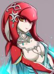  1girl breasts fish_girl looking_at_viewer minarai mipha multicolored multicolored_skin smile solo the_legend_of_zelda the_legend_of_zelda:_breath_of_the_wild yellow_eyes zora 