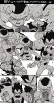  5boys ;) absurdres annoyed back_turned black_eyes black_hair card dodoria dragon_ball dragon_ball_z_fukkatsu_no_f dragonball_z fighting_stance frieza frown golden_frieza hand_on_own_chin highres looking_at_another looking_at_viewer looking_back monochrome multiple_boys nervous one_eye_closed open_mouth serious simple_background smile son_gokuu spiky_hair star super_saiyan sweatdrop tkgsize translation_request vegeta white_background zarbon 