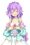  1girl blancpig_yryr blush braid hair_ornament long_hair looking_at_viewer neptune_(series) purple_hair pururut smile solo 