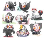  bear beowolf bird boar boarbatusk check_commentary chibi commentary commentary_request creep_(rwby) deathstalker elephant goliath_(rwby) grimm highres king_taijitu nevermore_(rwby) no_humans raven_(animal) rwby rwby_chibi scorpion snake ursa_(rwby) 