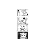  4koma :3 bkub bow bubble_background cobra cobra_(cosplay) comic cosplay crying crying_with_eyes_open emphasis_lines greyscale hair_bow highres japanese_clothes kimono long_hair monochrome pipimi poptepipic popuko simple_background space_adventure_cobra streaming_tears tears two-tone_background two_side_up 