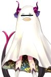  1girl asymmetrical_horns bar_censor bed_sheet censored cosplay dragon_girl elizabeth_(gintama) fate/grand_order fate_(series) gintama highres horns identity_censor lancer_(fate/extra_ccc) namesake nitocris_(fate/grand_order) nitocris_(fate/grand_order)_(cosplay) nitocris_(swimsuit_assassin)_(fate) ribbon samoore solo star tail transparent_background 