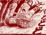  10s 1girl girls_und_panzer ground_vehicle military military_vehicle motor_vehicle nishizumi_maho short_hair tank tegaki_draw_and_tweet translation_request zougenhyoh 