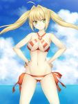  bikini blonde_hair caster_(nero_claudius) green_eyes long_hair twintails 