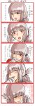  1girl blush braid comic fate/grand_order fate_(series) florence_nightingale_(fate/grand_order) gloves highres laughing makitoshi0316 pink_hair red_eyes translated white_gloves 