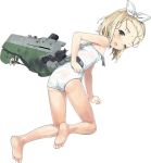  1girl ass blonde_hair green_eyes hairband i-504_(kantai_collection) jiji kantai_collection lowres one_eye_closed open_mouth short_hair simple_background solo transparent_background white_background white_hairband 