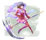  1girl cosplay floating hair_ornament haqua_d&#039;rot_herminium haqua_d&#039;rot_herminium_(cosplay) hayami_saori iesupa kami_nomi_zo_shiru_sekai ruby_rose rwby scythe short_hair skirt solo weapon_connection 