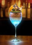  castle cup drink drinking_glass drinking_straw food fruit glass highres no_humans orange orange_slice table wine_glass yumemizuki 