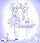 2girls boots_removed cape commentary_request height_difference iesupa multiple_girls ruby_rose rwby weiss_schnee 