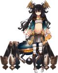  1girl artist_request bangs black_hair blunt_bangs bomb flat_chest full_body gloves hair_ornament long_hair midriff navel official_art oshiro_project oshiro_project_re pantyhose pleated_skirt shigisan_(oshiro_project) skirt transparent_background violet_eyes wavy_hair white_gloves 
