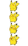  :3 blush_stickers commentary_request fukurou_(owl222) highres monochrome_background multiple_views no_humans open_mouth pikachu pokemon pokemon_(creature) pokemon_(game) simple_background white_background yellow_skin 