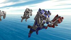  3d clouds fleet flying kikou_souseiki_mospeada legioss mecha mei mospeada ocean science_fiction 