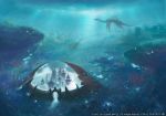  final_fantasy final_fantasy_xiv fish light_rays moai no_humans official_art ruins shipwreck shoal town underwater watermark 