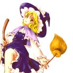  braid broom hat kirisame_marisa seki_juuen touhou witch_hat yellow_eyes 